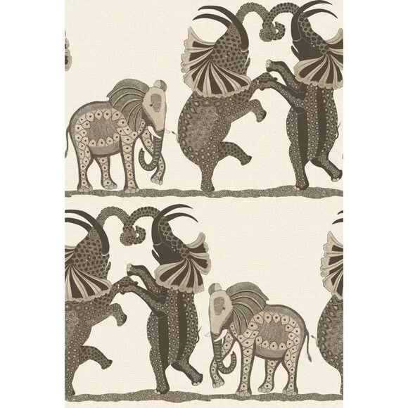NEW Cole and Son Safari Dance Wallpaper Neutral Charcoal 109/8036 Elephants - Picture 2 of 10